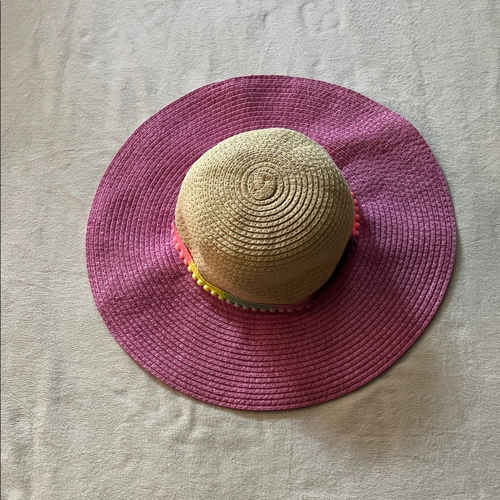 Target Kids Hat with Pink Brim and Tan Crown